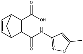 2-[(5-methyl-1,2-oxazol-3-yl)carbamoyl]bicyclo[2.2.1]hept-5-ene-3-carboxylic acid Struktur