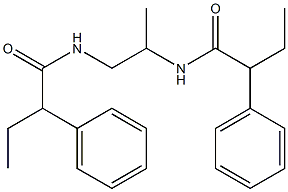 2-phenyl-N-[2-(2-phenylbutanoylamino)propyl]butanamide Struktur