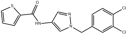 N-[1-[(3,4-dichlorophenyl)methyl]pyrazol-4-yl]thiophene-2-carboxamide Struktur