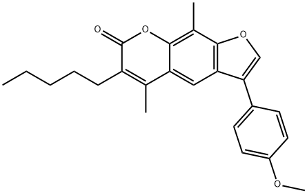 3-(4-methoxyphenyl)-5,9-dimethyl-6-pentylfuro[3,2-g]chromen-7-one Struktur