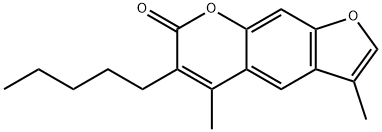 3,5-dimethyl-6-pentylfuro[3,2-g]chromen-7-one Struktur