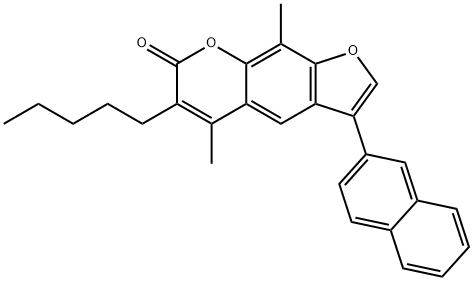 5,9-dimethyl-3-naphthalen-2-yl-6-pentylfuro[3,2-g]chromen-7-one Struktur