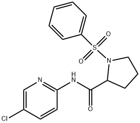 1-(benzenesulfonyl)-N-(5-chloropyridin-2-yl)pyrrolidine-2-carboxamide Struktur