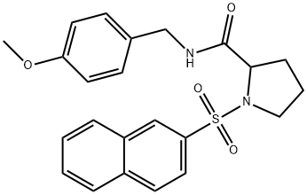 N-[(4-methoxyphenyl)methyl]-1-naphthalen-2-ylsulfonylpyrrolidine-2-carboxamide Struktur