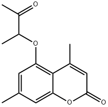 4,7-dimethyl-5-(3-oxobutan-2-yloxy)chromen-2-one Struktur