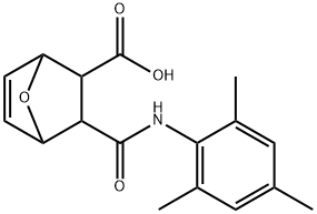 2-[(2,4,6-trimethylphenyl)carbamoyl]-7-oxabicyclo[2.2.1]hept-5-ene-3-carboxylic acid Struktur