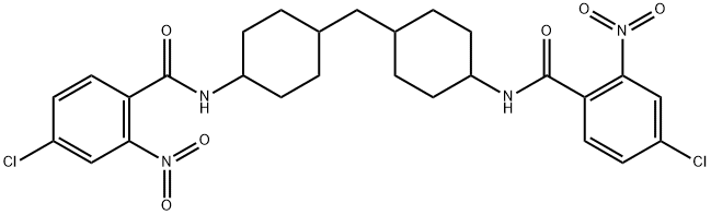 4-chloro-N-[4-[[4-[(4-chloro-2-nitrobenzoyl)amino]cyclohexyl]methyl]cyclohexyl]-2-nitrobenzamide Struktur