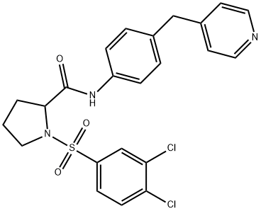 1-(3,4-dichlorophenyl)sulfonyl-N-[4-(pyridin-4-ylmethyl)phenyl]pyrrolidine-2-carboxamide Struktur