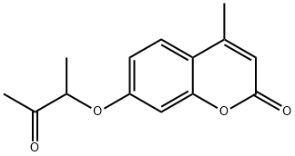 4-methyl-7-(3-oxobutan-2-yloxy)chromen-2-one Struktur