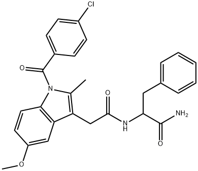 2-[[2-[1-(4-chlorobenzoyl)-5-methoxy-2-methylindol-3-yl]acetyl]amino]-3-phenylpropanamide Struktur