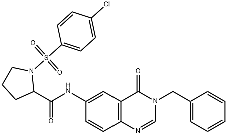 N-(3-benzyl-4-oxoquinazolin-6-yl)-1-(4-chlorophenyl)sulfonylpyrrolidine-2-carboxamide Struktur