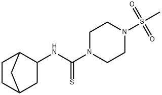 N-(3-bicyclo[2.2.1]heptanyl)-4-methylsulfonylpiperazine-1-carbothioamide Struktur