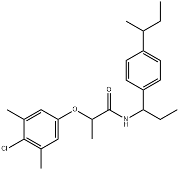 N-[1-(4-butan-2-ylphenyl)propyl]-2-(4-chloro-3,5-dimethylphenoxy)propanamide Struktur