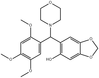 6-[morpholin-4-yl-(2,4,5-trimethoxyphenyl)methyl]-1,3-benzodioxol-5-ol Struktur