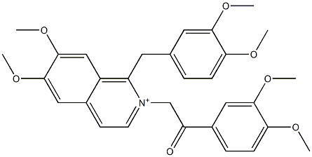 1-(3,4-dimethoxyphenyl)-2-[1-[(3,4-dimethoxyphenyl)methyl]-6,7-dimethoxyisoquinolin-2-ium-2-yl]ethanone Struktur