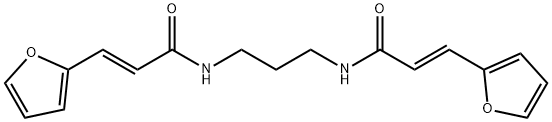 (E)-3-(furan-2-yl)-N-[3-[[(E)-3-(furan-2-yl)prop-2-enoyl]amino]propyl]prop-2-enamide Struktur