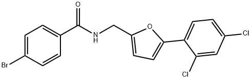 4-bromo-N-[[5-(2,4-dichlorophenyl)furan-2-yl]methyl]benzamide Struktur