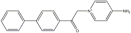 2-(4-aminopyridin-1-ium-1-yl)-1-(4-phenylphenyl)ethanone Struktur