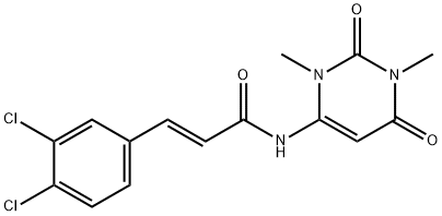 (E)-3-(3,4-dichlorophenyl)-N-(1,3-dimethyl-2,6-dioxopyrimidin-4-yl)prop-2-enamide Struktur