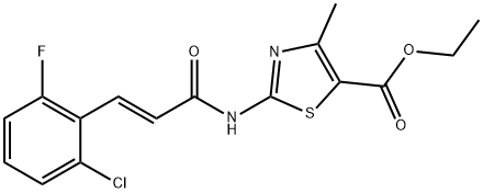 ethyl 2-[[(E)-3-(2-chloro-6-fluorophenyl)prop-2-enoyl]amino]-4-methyl-1,3-thiazole-5-carboxylate Struktur