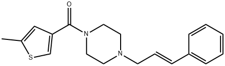 (5-methylthiophen-3-yl)-[4-[(E)-3-phenylprop-2-enyl]piperazin-1-yl]methanone Struktur