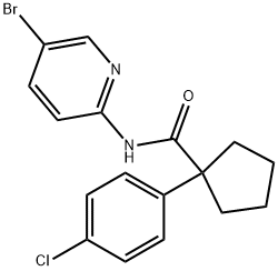 N-(5-bromopyridin-2-yl)-1-(4-chlorophenyl)cyclopentane-1-carboxamide Struktur