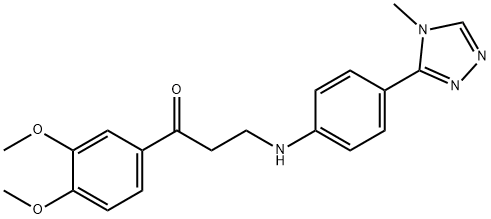 1-(3,4-dimethoxyphenyl)-3-[4-(4-methyl-1,2,4-triazol-3-yl)anilino]propan-1-one Struktur