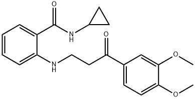 N-cyclopropyl-2-[[3-(3,4-dimethoxyphenyl)-3-oxopropyl]amino]benzamide Struktur