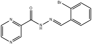 N-[(E)-(2-bromophenyl)methylideneamino]pyrazine-2-carboxamide Struktur