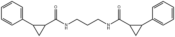 2-phenyl-N-[3-[(2-phenylcyclopropanecarbonyl)amino]propyl]cyclopropane-1-carboxamide Struktur