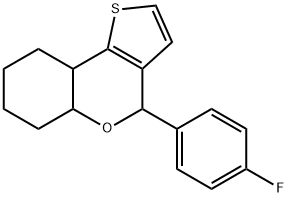 4-(4-fluorophenyl)-5a,6,7,8,9,9a-hexahydro-4H-thieno[3,2-c]chromene Struktur