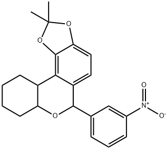 2,2-dimethyl-6-(3-nitrophenyl)-7a,8,9,10,11,11a-hexahydro-6H-[1,3]benzodioxolo[6,7-c]chromene Struktur