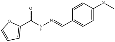 N-[(E)-(4-methylsulfanylphenyl)methylideneamino]furan-2-carboxamide Struktur