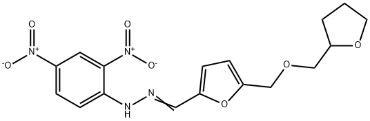 2,4-dinitro-N-[(E)-[5-(oxolan-2-ylmethoxymethyl)furan-2-yl]methylideneamino]aniline Struktur