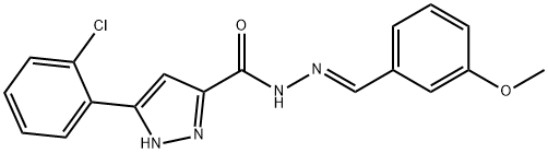 3-(2-chlorophenyl)-N-[(E)-(3-methoxyphenyl)methylideneamino]-1H-pyrazole-5-carboxamide Struktur