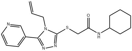 N-cyclohexyl-2-[(4-prop-2-enyl-5-pyridin-3-yl-1,2,4-triazol-3-yl)sulfanyl]acetamide Struktur