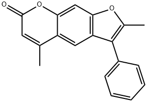 2,5-dimethyl-3-phenylfuro[3,2-g]chromen-7-one Struktur