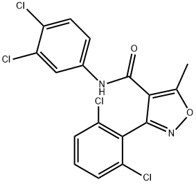 3-(2,6-dichlorophenyl)-N-(3,4-dichlorophenyl)-5-methyl-1,2-oxazole-4-carboxamide Struktur