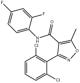 3-(2,6-dichlorophenyl)-N-(2,4-difluorophenyl)-5-methyl-1,2-oxazole-4-carboxamide Struktur