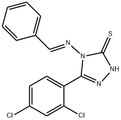 4-[(E)-benzylideneamino]-3-(2,4-dichlorophenyl)-1H-1,2,4-triazole-5-thione Struktur