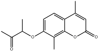 4,8-dimethyl-7-(3-oxobutan-2-yloxy)chromen-2-one Struktur