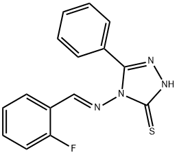 4-[(E)-(2-fluorophenyl)methylideneamino]-3-phenyl-1H-1,2,4-triazole-5-thione Struktur