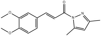 (E)-3-(3,4-dimethoxyphenyl)-1-(3,5-dimethylpyrazol-1-yl)prop-2-en-1-one Struktur