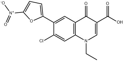 7-chloro-1-ethyl-6-(5-nitrofuran-2-yl)-4-oxoquinoline-3-carboxylic acid Struktur