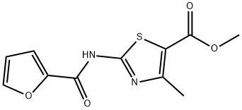 methyl 2-(furan-2-carbonylamino)-4-methyl-1,3-thiazole-5-carboxylate Struktur