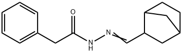 N-[(E)-3-bicyclo[2.2.1]heptanylmethylideneamino]-2-phenylacetamide Struktur