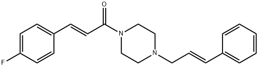 (E)-3-(4-fluorophenyl)-1-[4-[(E)-3-phenylprop-2-enyl]piperazin-1-yl]prop-2-en-1-one Struktur