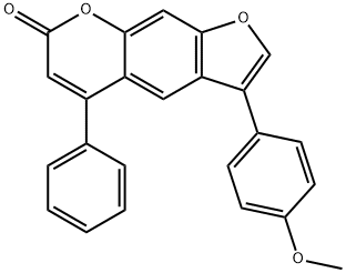 3-(4-methoxyphenyl)-5-phenylfuro[3,2-g]chromen-7-one Struktur