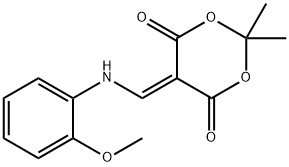 5-[(2-methoxyanilino)methylidene]-2,2-dimethyl-1,3-dioxane-4,6-dione Struktur