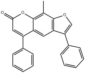 9-methyl-3,5-diphenylfuro[3,2-g]chromen-7-one Struktur